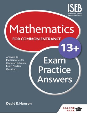 cover image of Mathematics for Common Entrance 13+ Exam Practice Answers